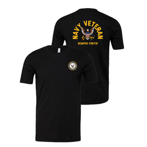 Navy Veteran T-Shirt (Black Heather)