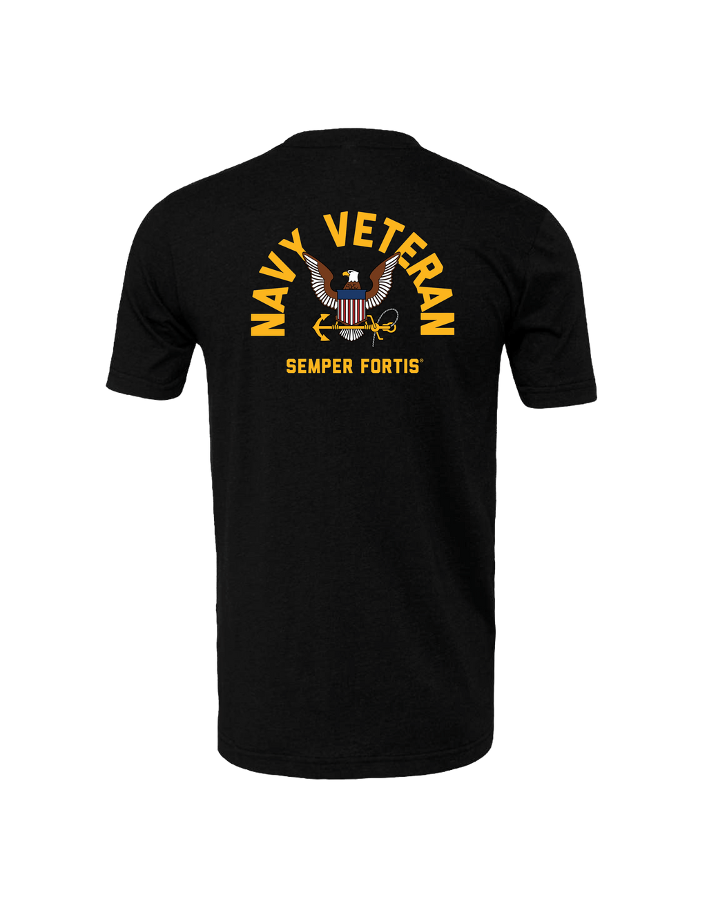 Navy Veteran T-Shirt (Black Heather)