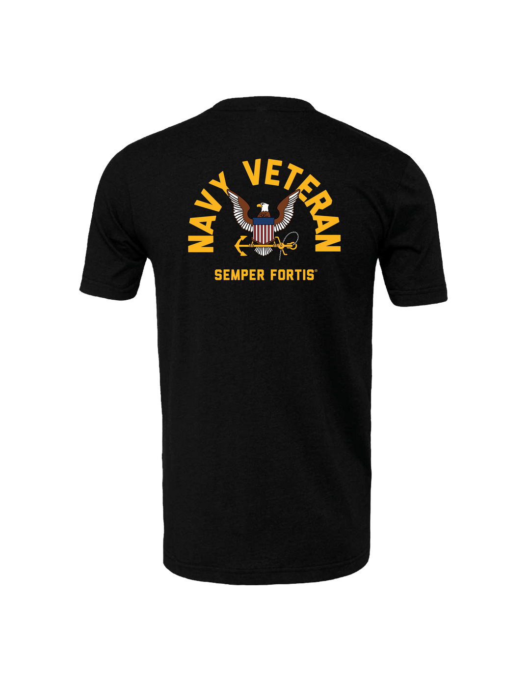 Navy Veteran T-Shirt (Black Heather)