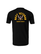Navy Veteran T-Shirt (Black Heather)