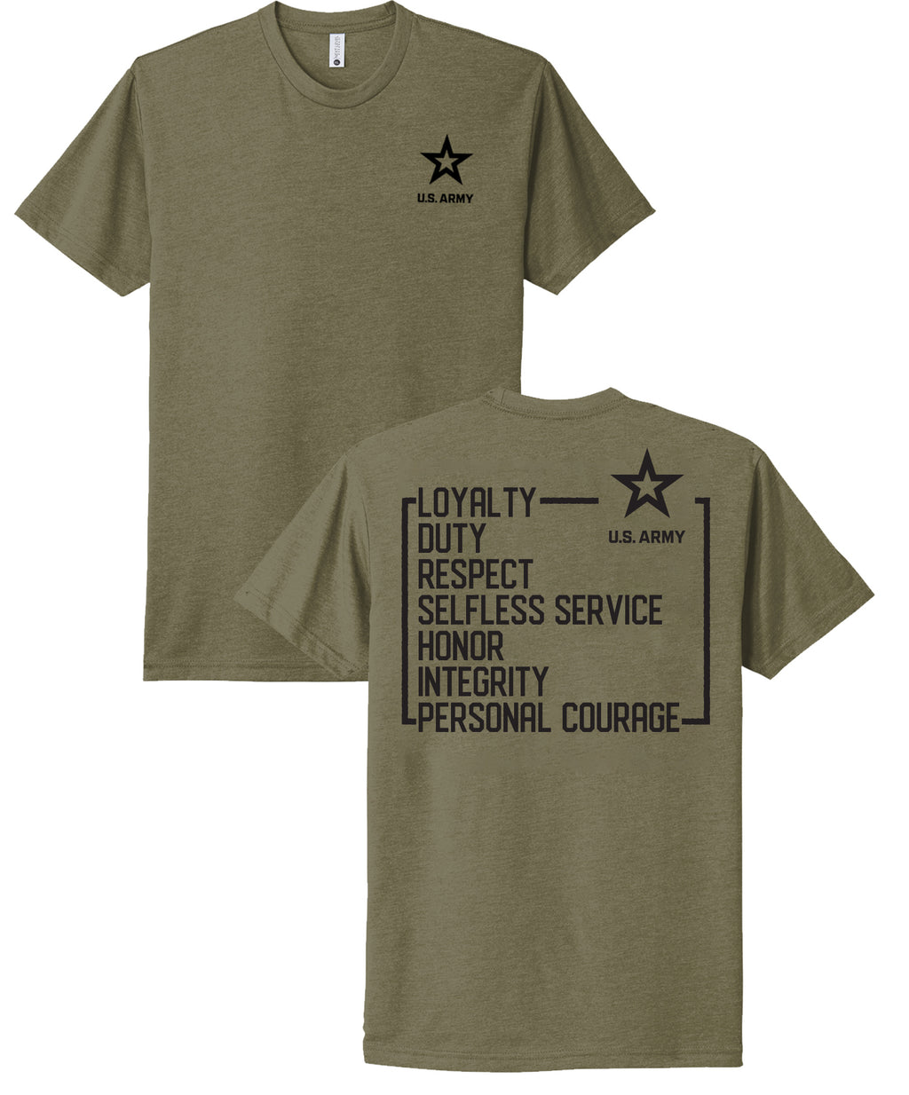 Army T-Shirt Core Values (Military Green)