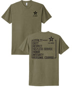 Army T-Shirt Core Values (Military Green)
