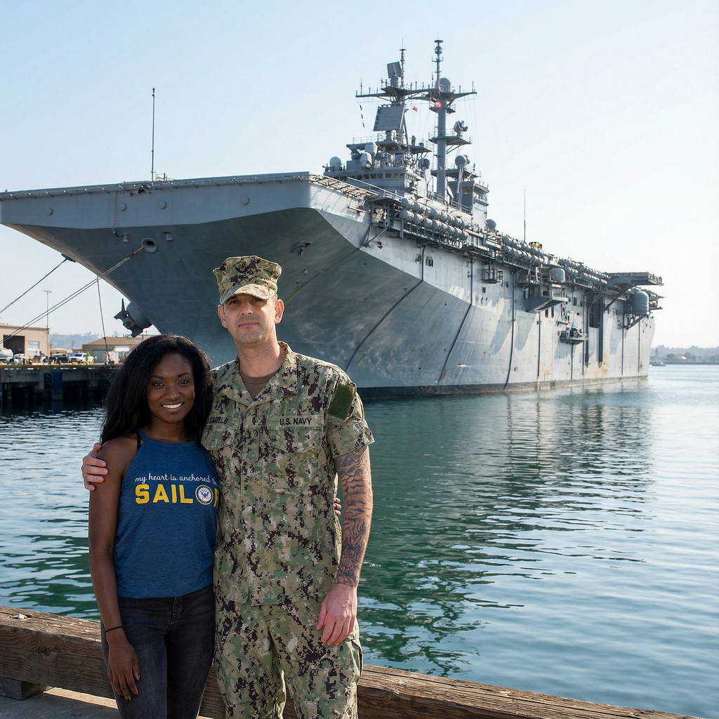 Navy Heart is Anchored Tank (Navy Frost)