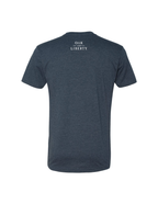 Peace Love USA Tee, Oak and Liberty Patriotic Graphic T-Shirt (Navy)