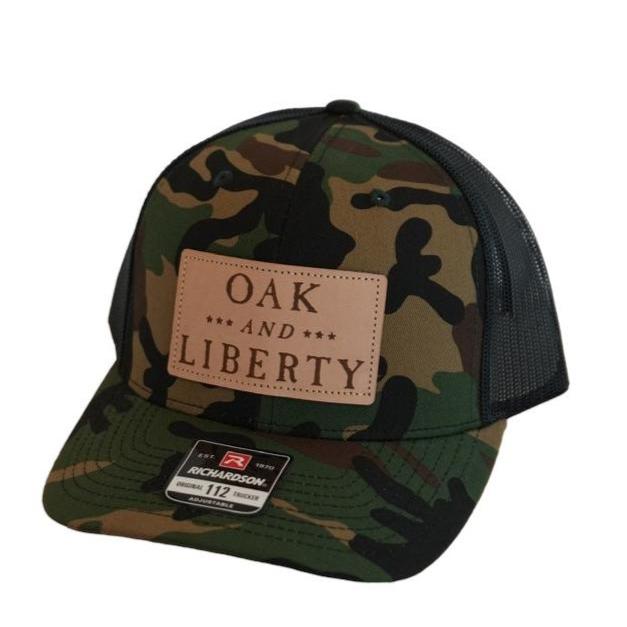 Oak and Liberty Trucker Leather Patch Hat (Camo)