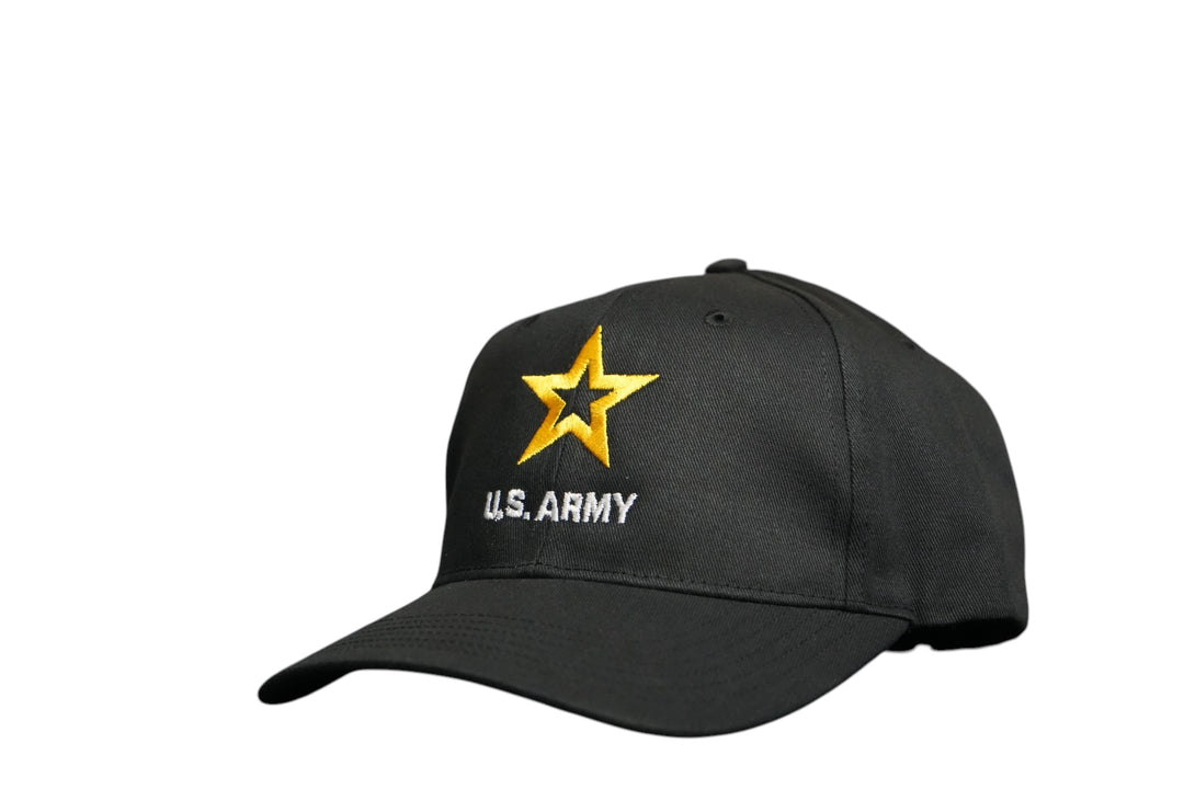 U.S. Army Casual Structured Hat - Black - Stacked Logo