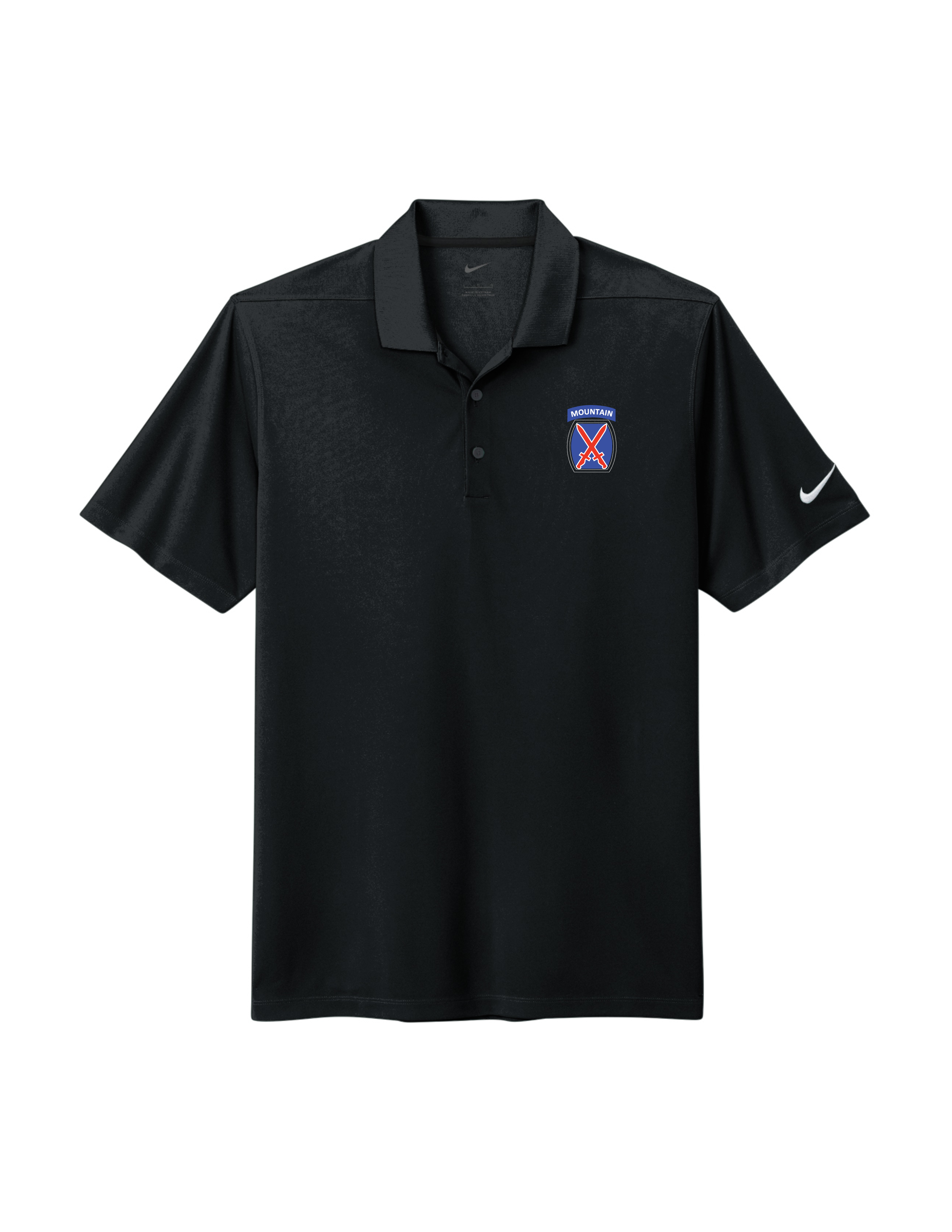 10th Mountain Division Nike Polo (Black)