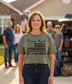 Proud Aunt of a Soldier Mid-Length Boxy Crop Tee (Lieutenant Green)