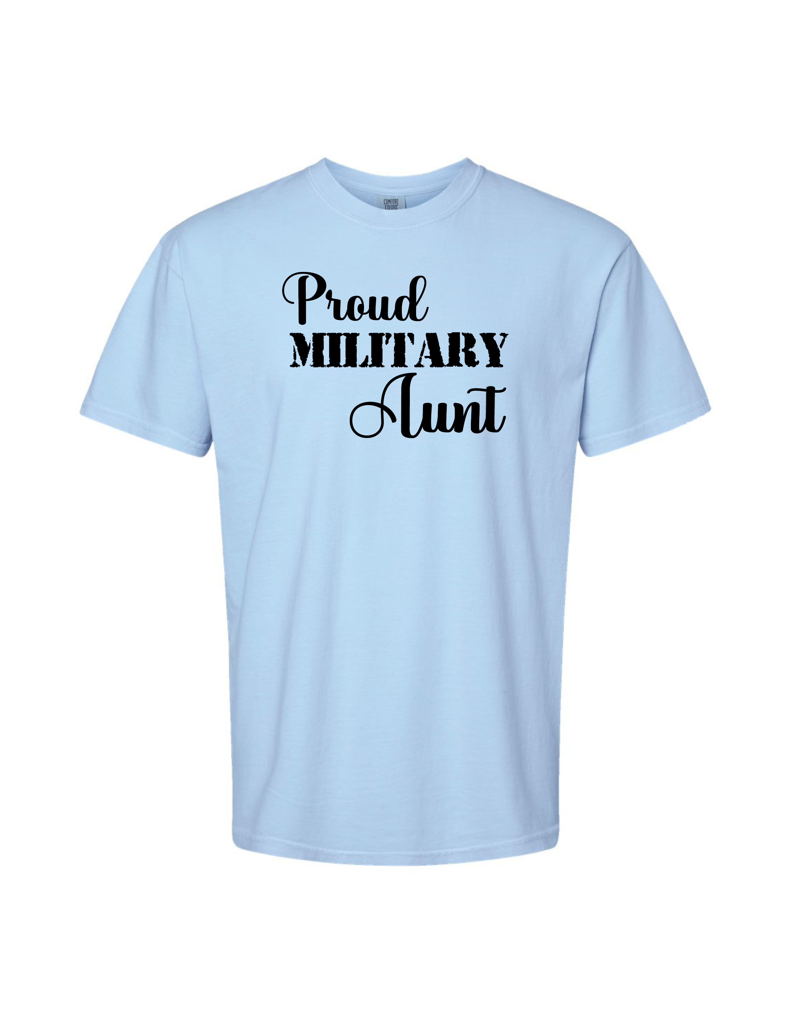 Proud Military Aunt Patriotic T-Shirt (Hydrangea)