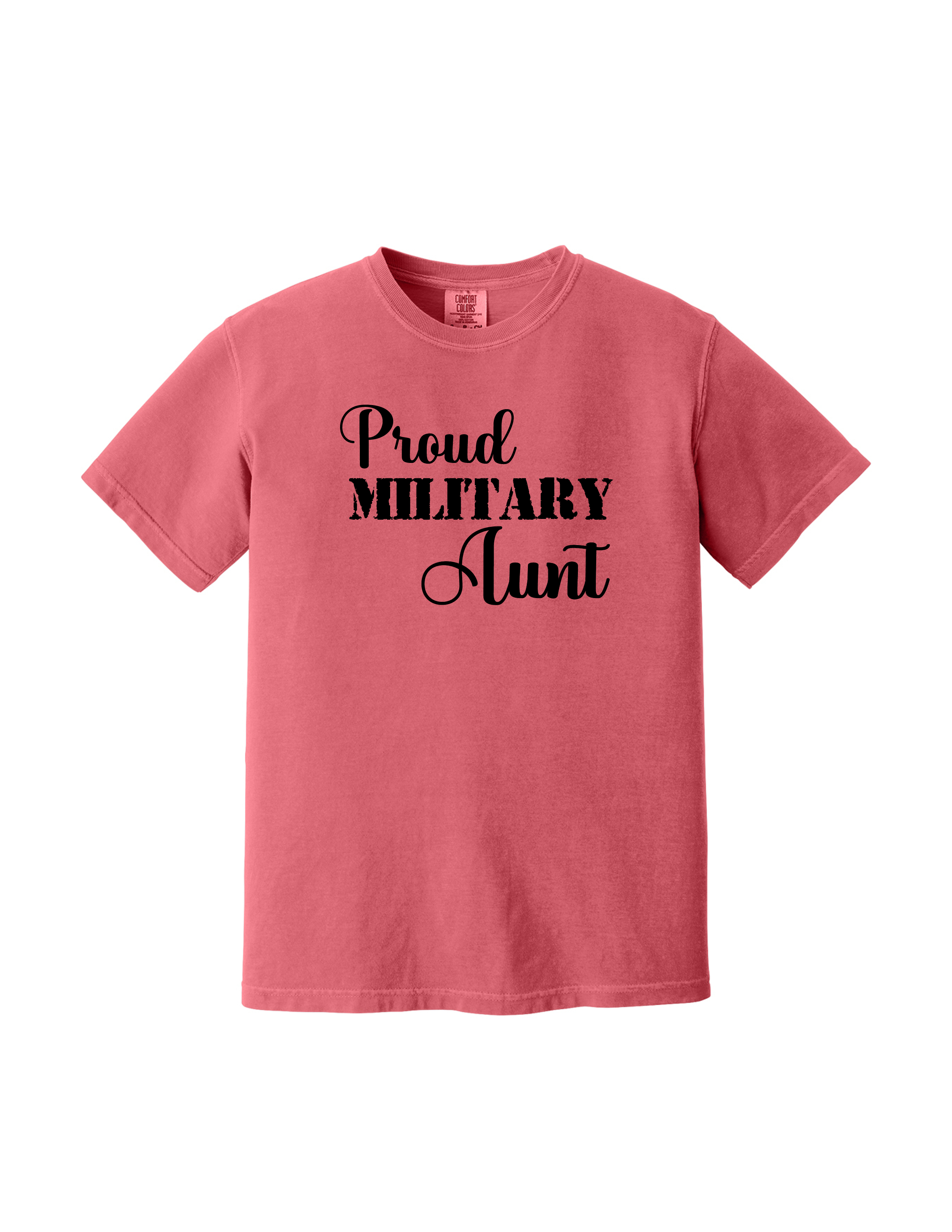 Proud Military Aunt Patriotic T-Shirt (Watermelon)