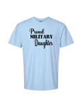 Proud Military Daughter Patriotic T-Shirt (Hydrangea)