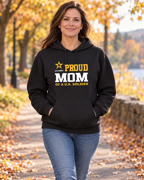 U.S. Army Proud Mom Hoodie (Black)