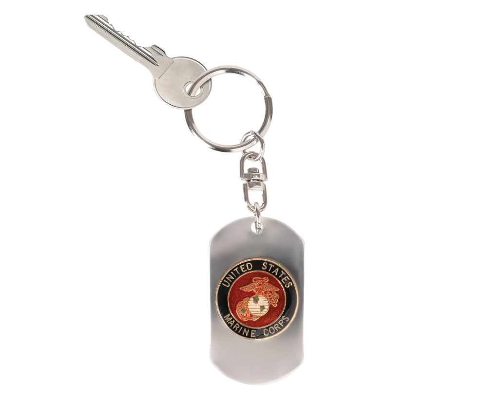U.S. Marine Corps Dog Tag Keychain - Stainless Steel