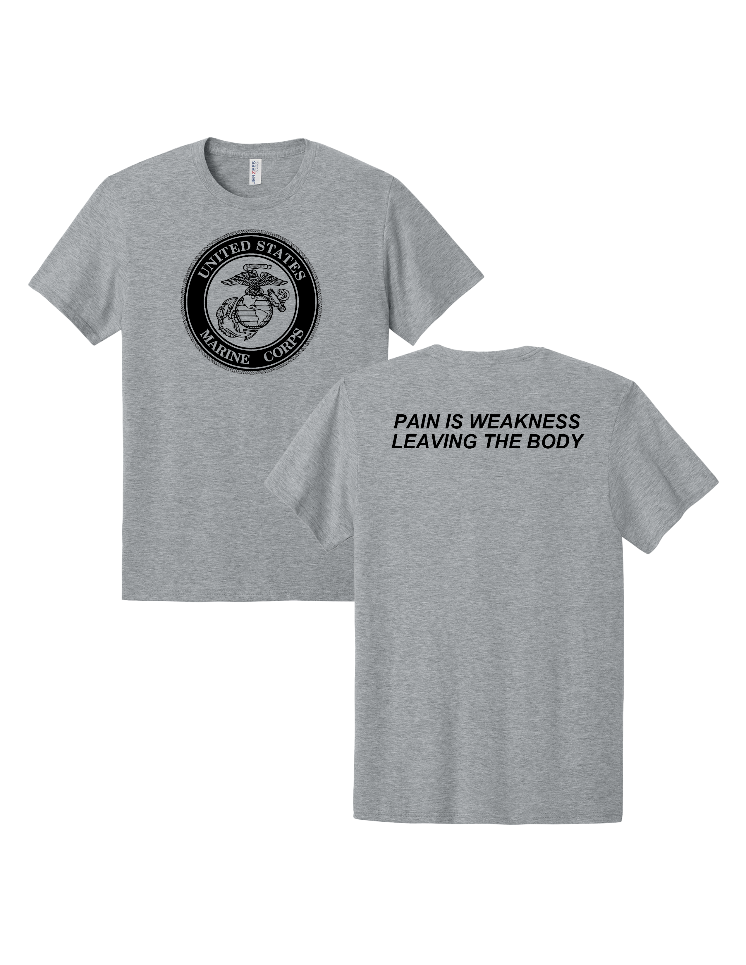 United States Marine Corps Pain Is Weakness Leaving the Body T-Shirt - Athletic Heather