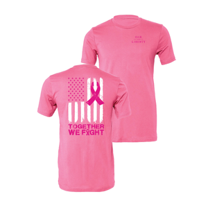 Oak & Liberty Breast Cancer Awareness Patriotic T-Shirt - Pink