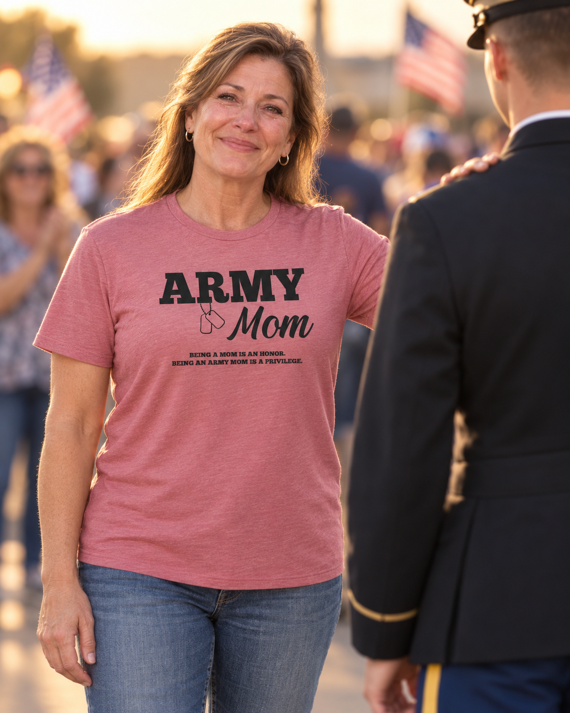 U.S. Army Mom T-Shirt (Heather Mauve)
