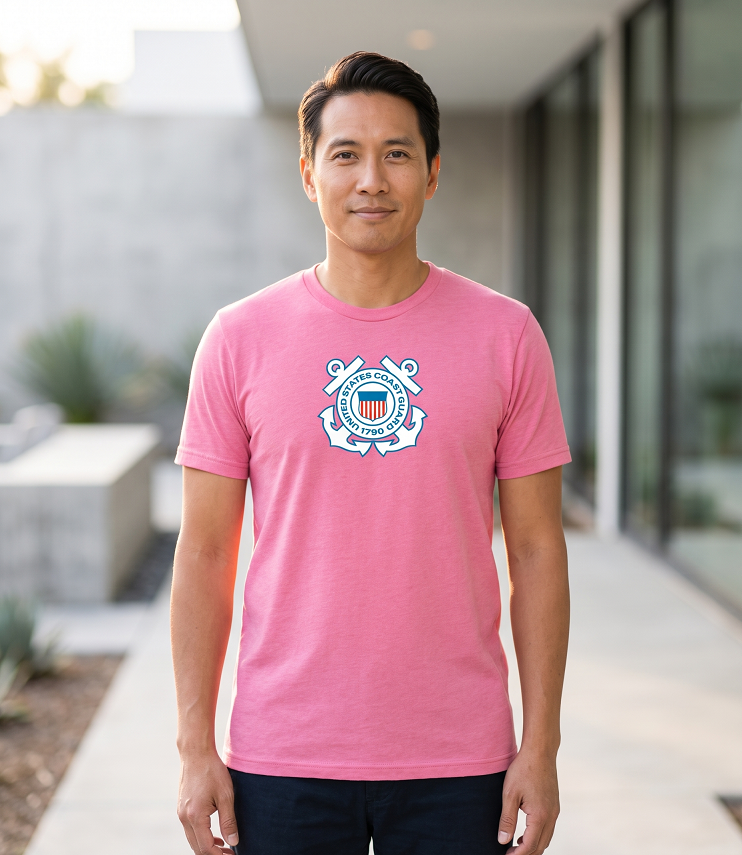 U.S. Coast Guard Logo T-Shirt (Charity Pink)
