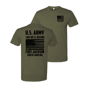 Fort Jackson This We'll Defend T-Shirt (Military Green)