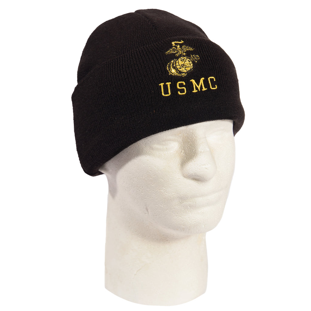 US Marine Corps Eagle, Globe & Anchor Beanie - Black