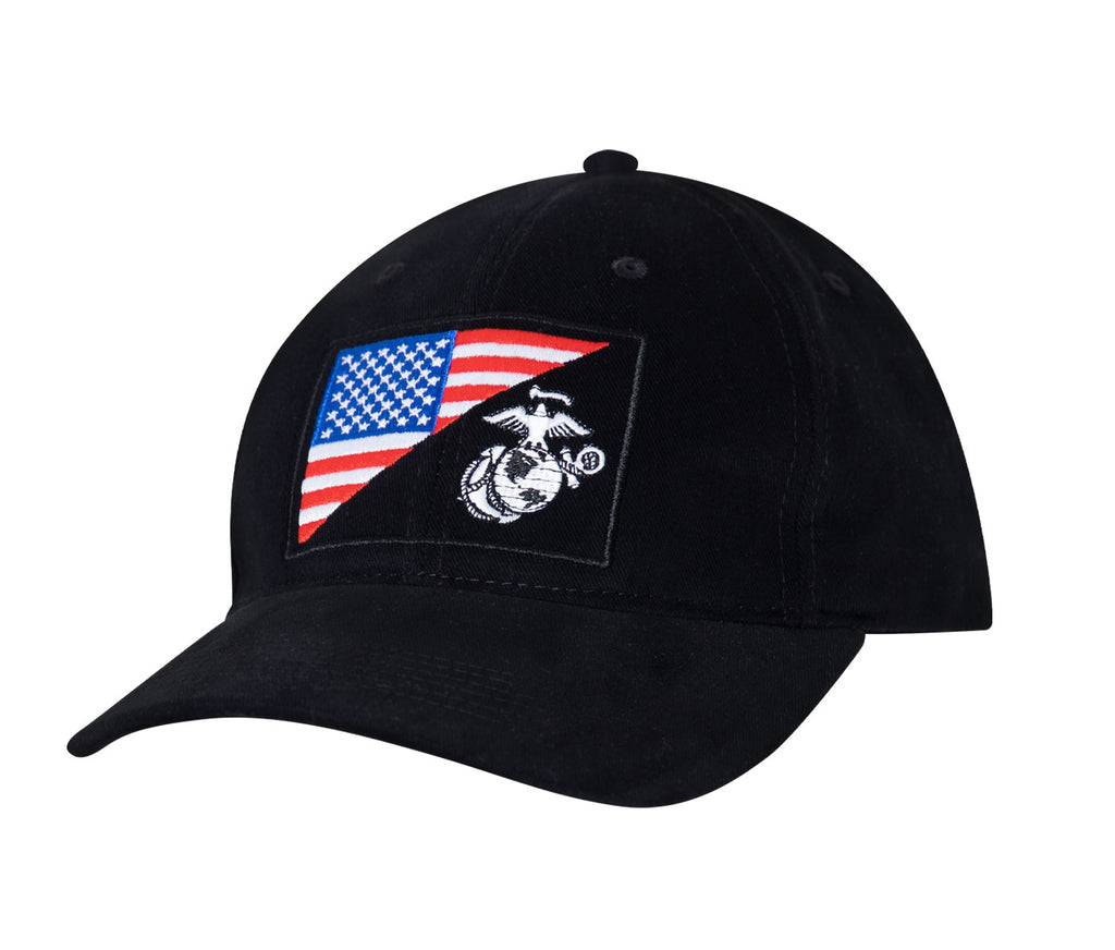 US Marine Corps Eagle, Globe & Anchor Adjustable Cap - Black